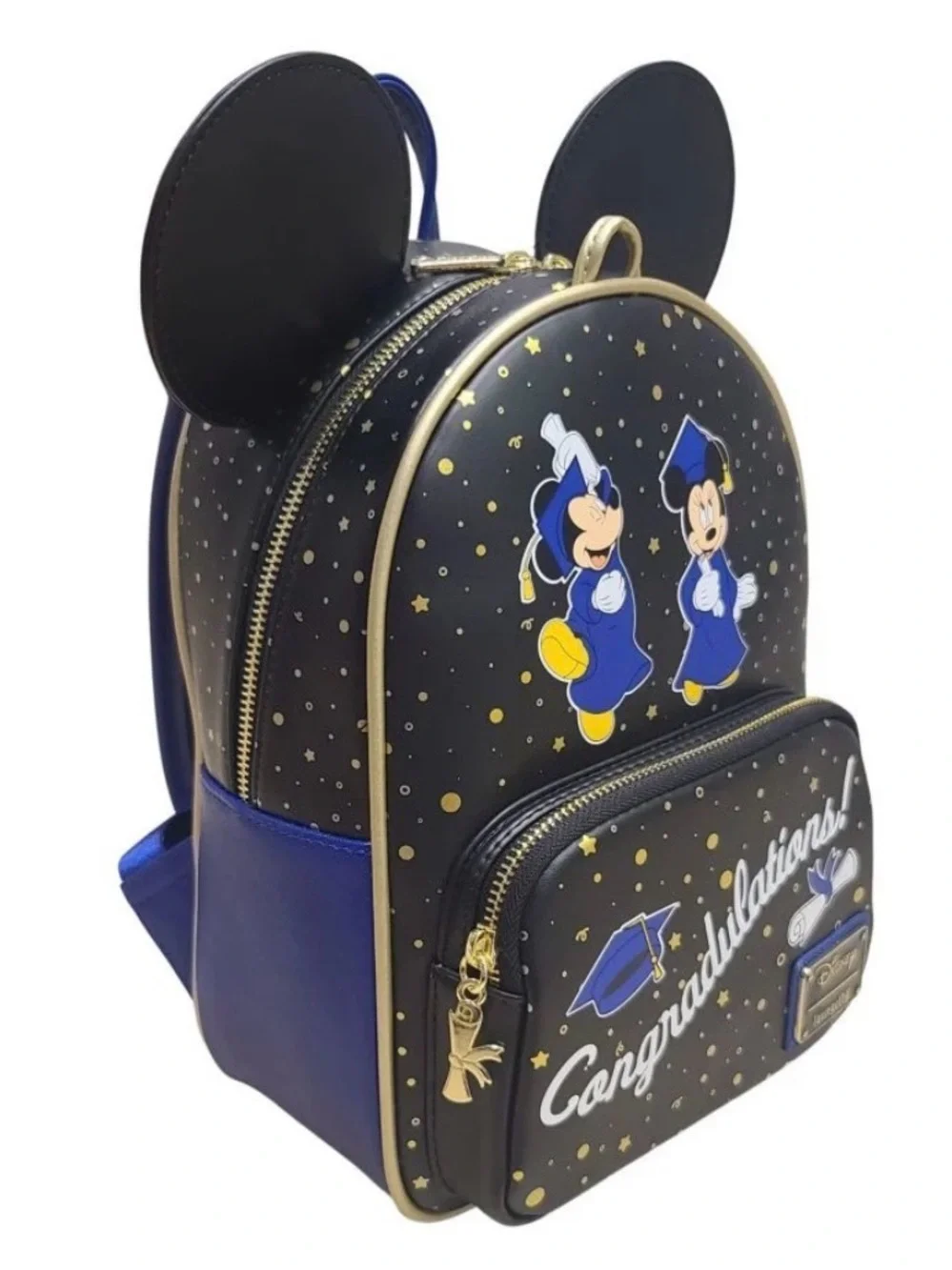 Disney Kids Graduation Backpack - Black, Blue & Gold
